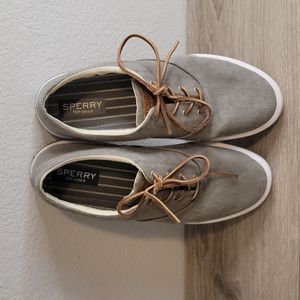 Sperry Top Sider Canvas Grey Size 13 Raw Hide Laces STS17393